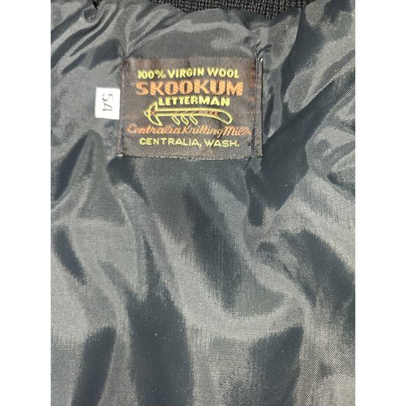 Vintage Skookum Adesa Wool Leather Letterman Varsity Jacket Size 54 Made in USA - Picture 8 of 10